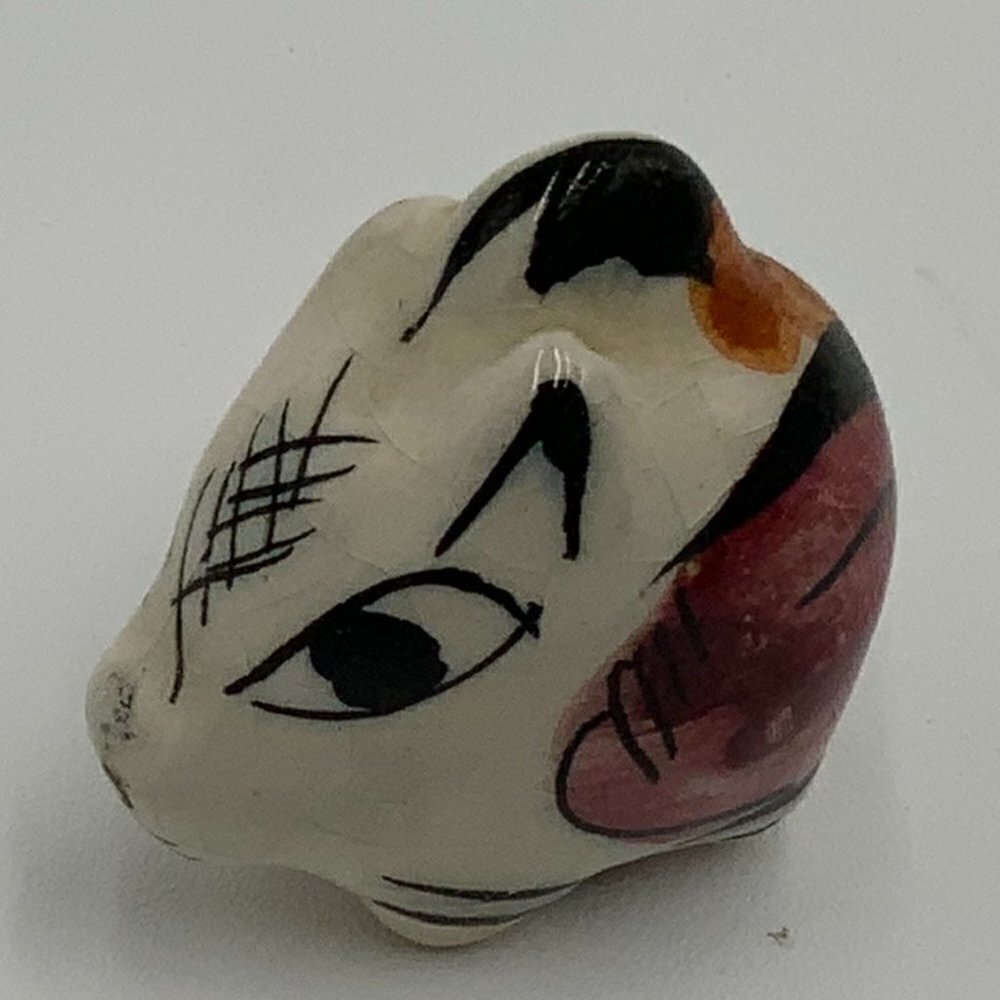 Vintage Miniature Tonala Mexican Pottery Ox Hand Painted